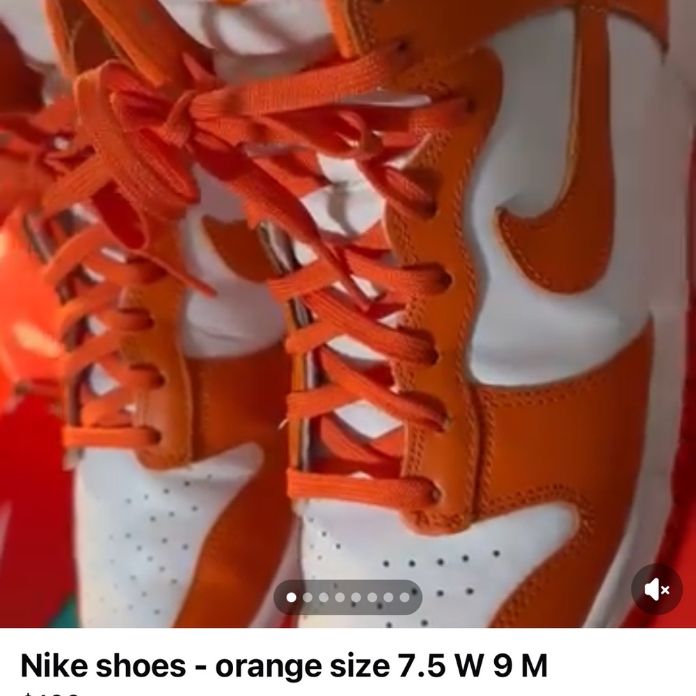 Nike Vibrant Orange and White Athletic Shoes